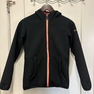 Columbia Black Girls' Hooded Jacket with Coral Zip